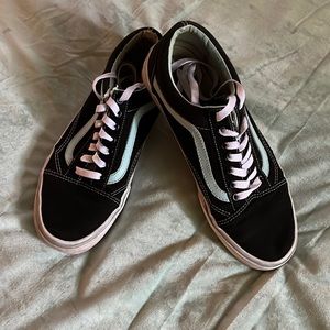 Black and baby blue vans